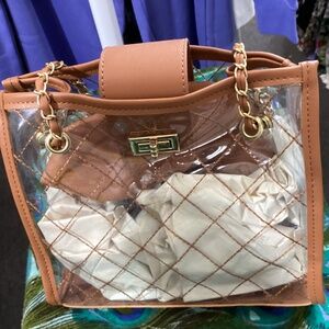 Gabi Clear Statum Purse,, Size Medium, Color Brown, Approved PVC
